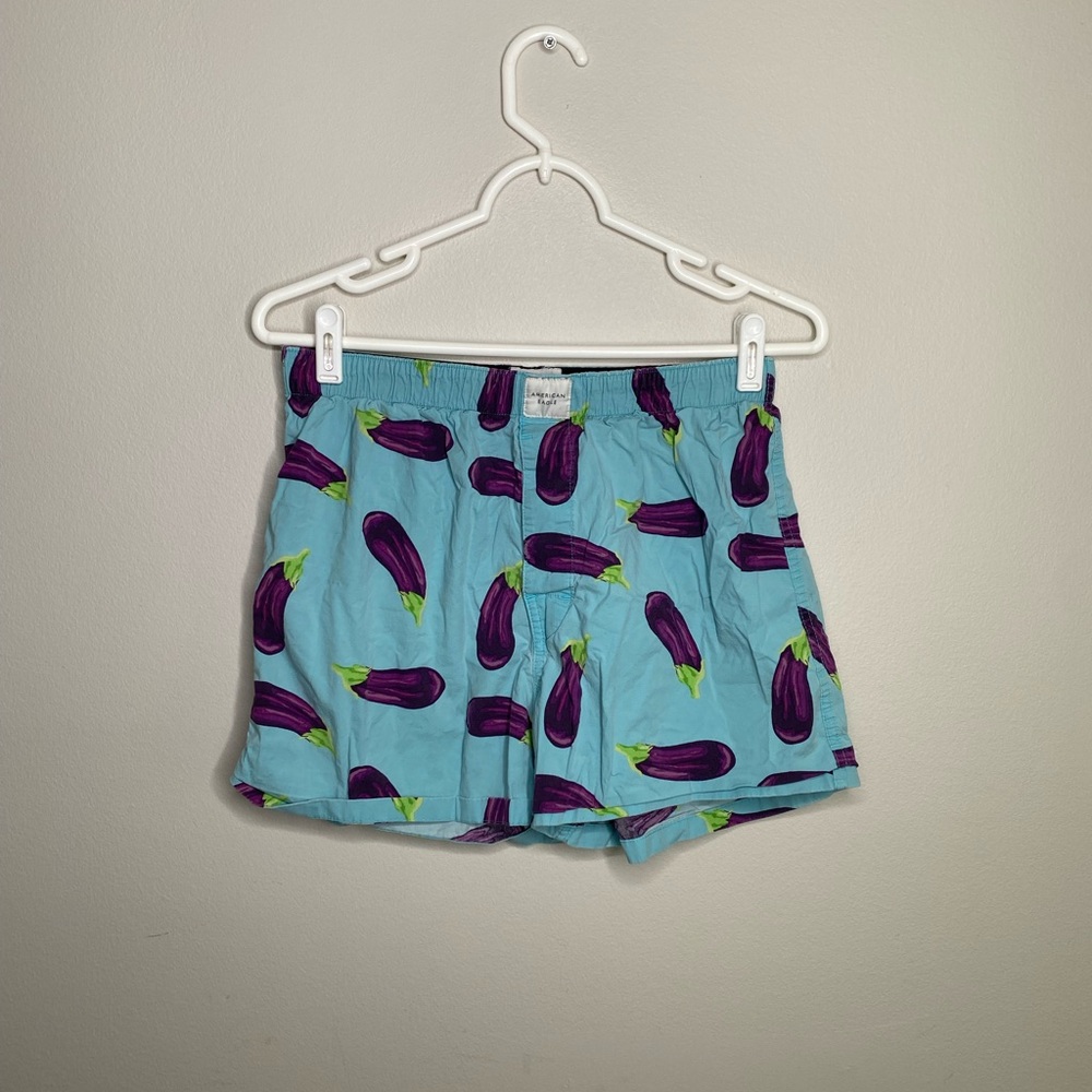 American Eagle stretch men’s boxer size medium(32-34) blue purple/green eggplant